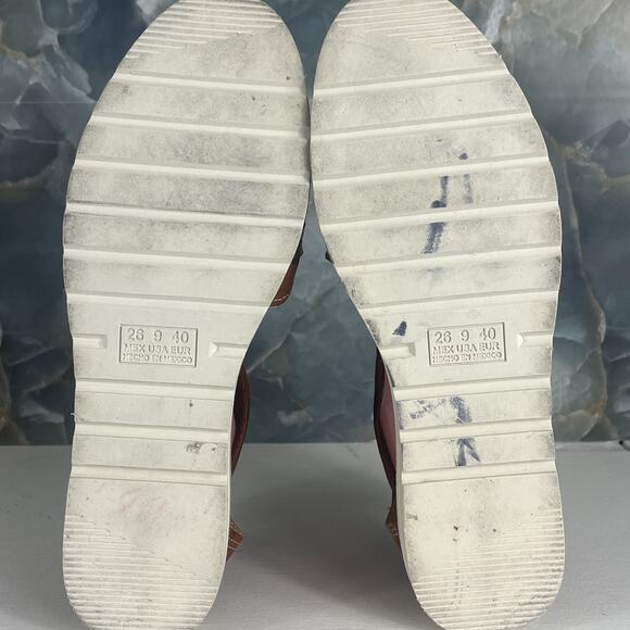 Cucos Calzado Sandals Women's Size 9 Brown Leather Braided Back Zip Up Mexico - Picture 8 of 9